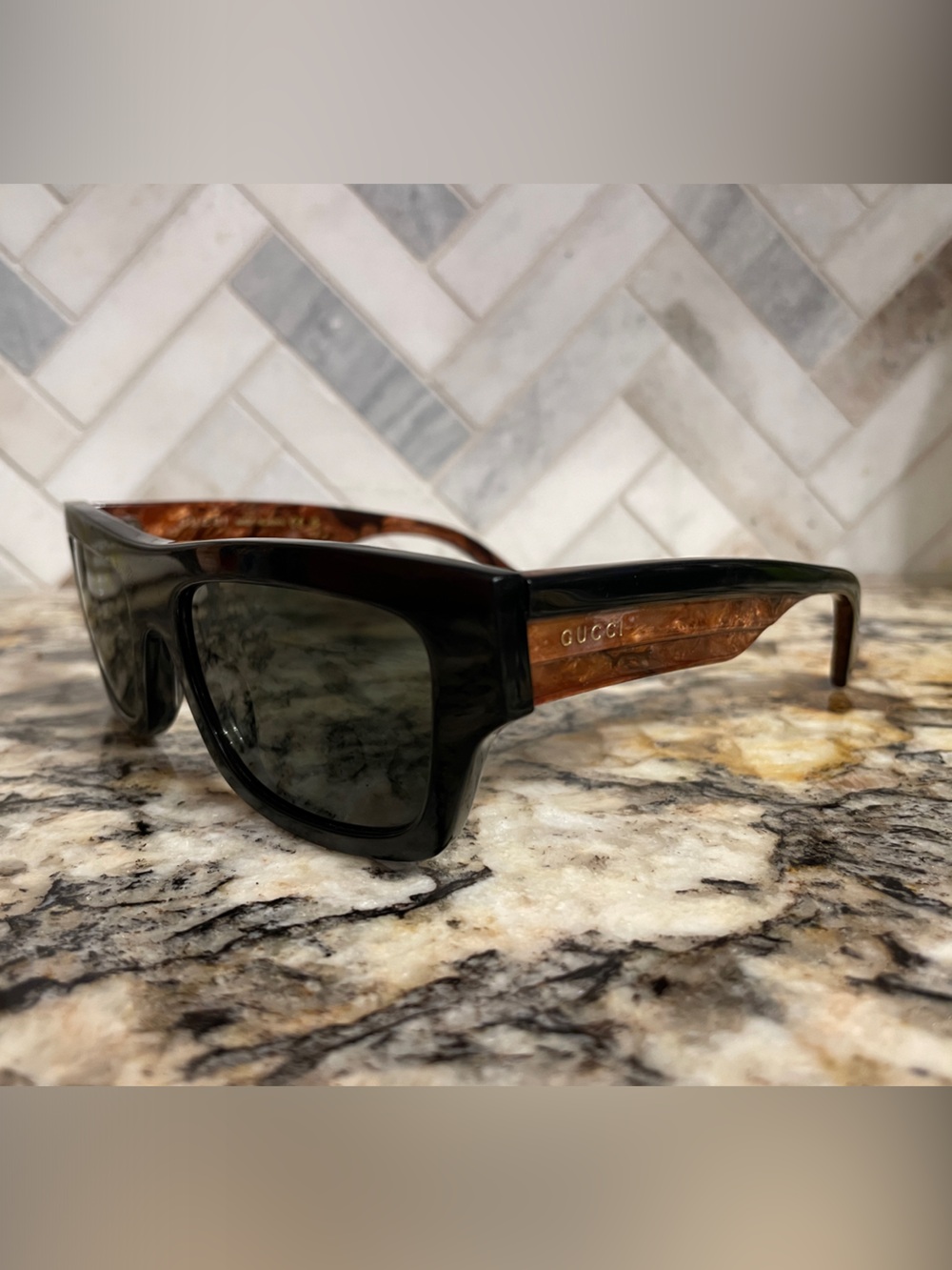 Gucci Black and Tortoiseshell Sunglasses